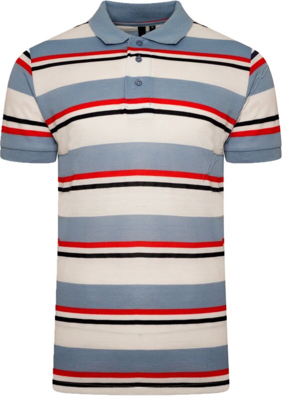 Mens Striped Polo Shirts Pique Short Sleeve Yarn Dyed T-Shirt Casual Top M - 6XL