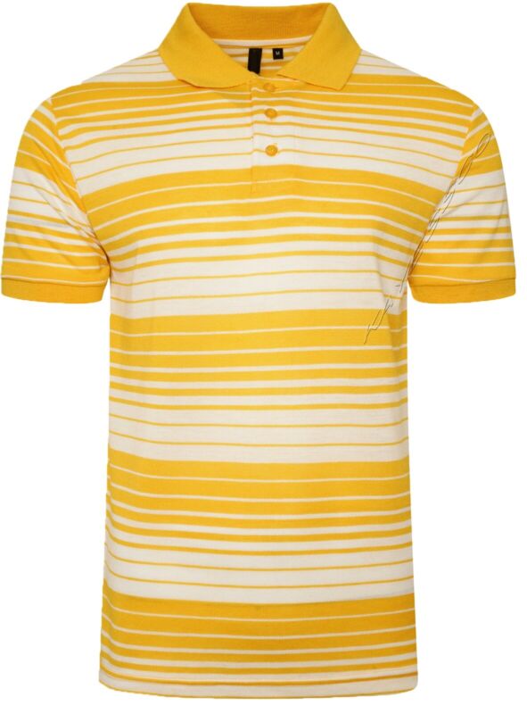 Mens Striped Polo Shirts Pique Short Sleeve Yarn Dyed T-Shirt Casual Top M - 6XL