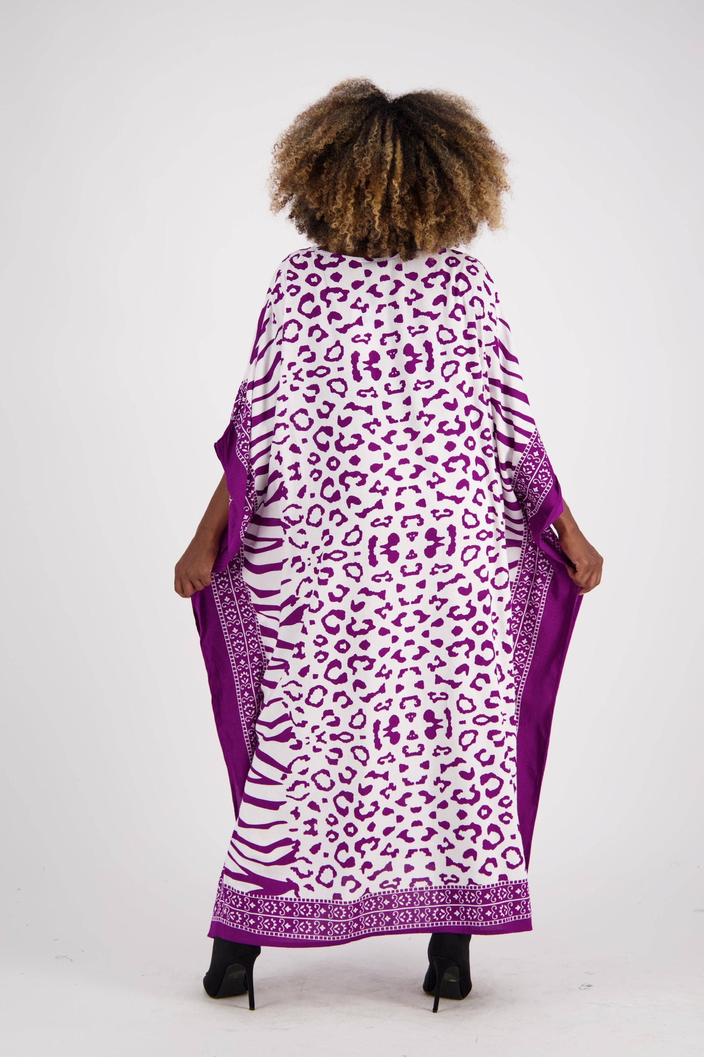 Zebra Print Kaftan KAF-1042: Assorted / One Size Fits Most