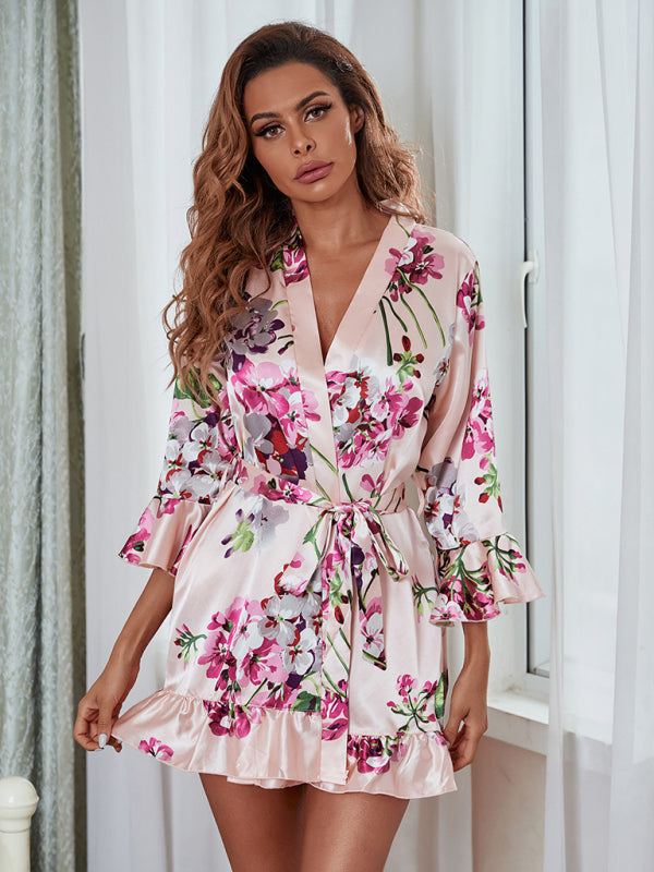 Women's Belted Robe Bathrobe Loungewear