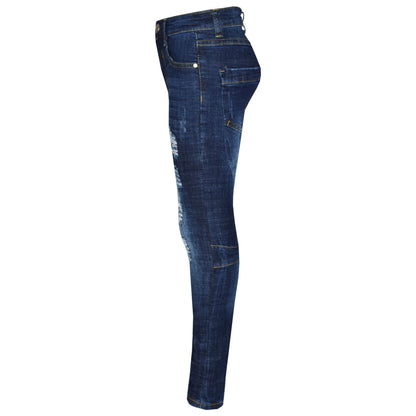 Kinder Jungen Skinny Jeans Denim Zerrissen Dehnbare Hose Neu Alter 3-13 Jahre 