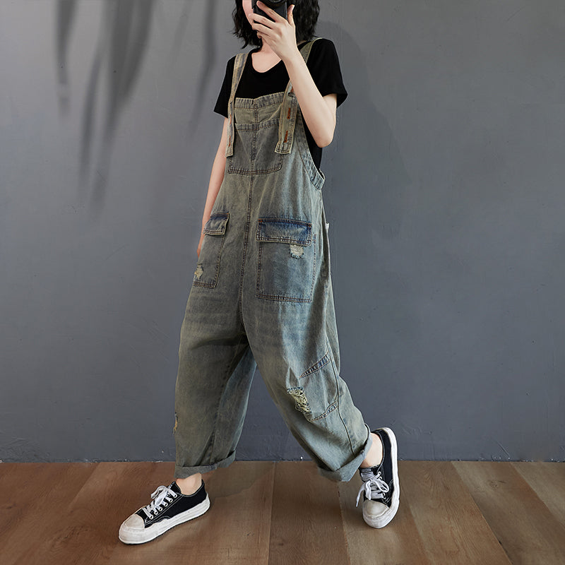 Multi-Pockets Wide Leg Jumpsuit