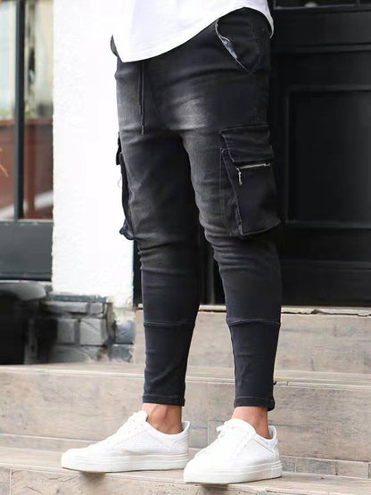 Men's trendy fashion all-match cargo jeans