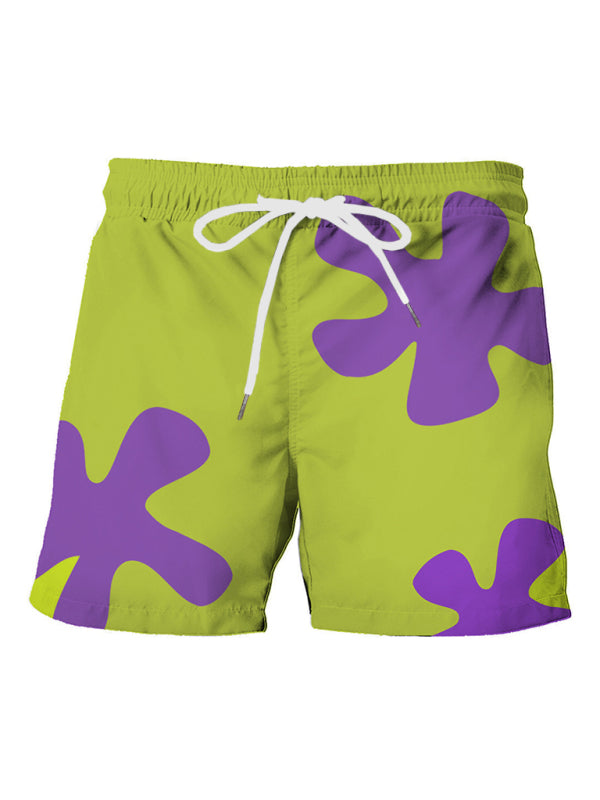 Strandshorts für Herren, lässig, bedruckt, für den Urlaub 