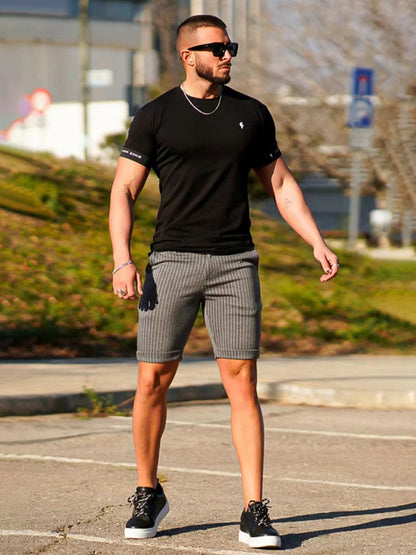 Skinny-Shorts mit Karomuster für Herren in Übergröße 