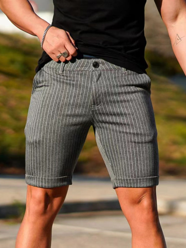 Skinny-Shorts mit Karomuster für Herren in Übergröße 