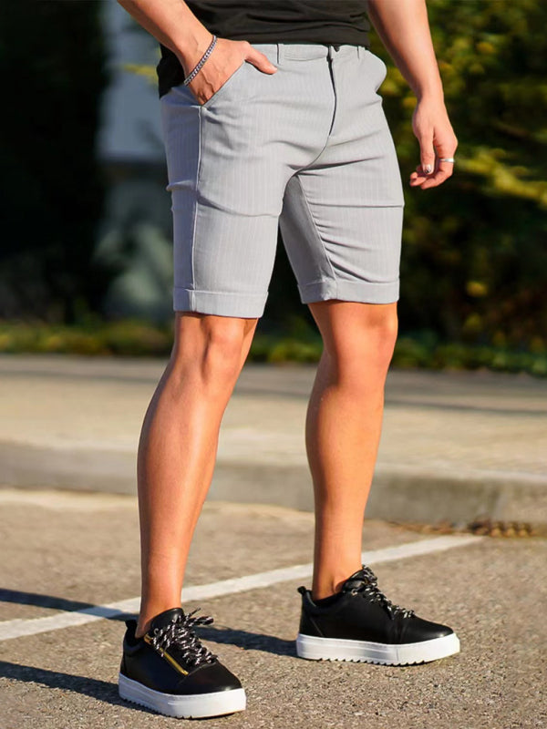 Skinny-Shorts mit Karomuster für Herren in Übergröße 