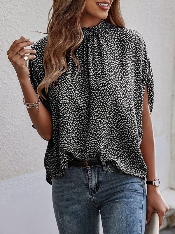 Crop-Top mit Stehkragen und Zickzack-Muster für Damen 