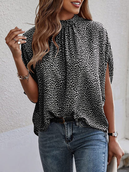 Crop-Top mit Stehkragen und Zickzack-Muster für Damen 