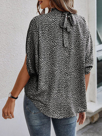 Crop-Top mit Stehkragen und Zickzack-Muster für Damen 