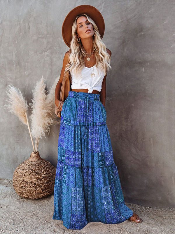 Neu Böhmischen stil rock Europäischen und Amerikanischen lose beiläufige hohe taille 