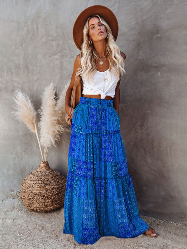 Neu Böhmischen stil rock Europäischen und Amerikanischen lose beiläufige hohe taille 