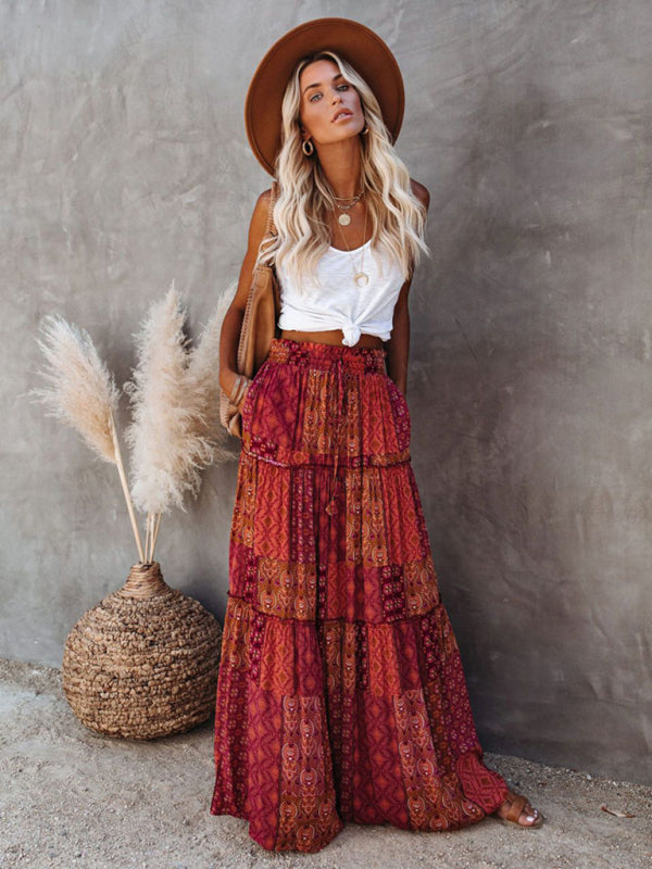 Neu Böhmischen stil rock Europäischen und Amerikanischen lose beiläufige hohe taille 