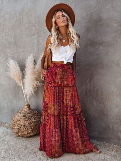 Neu Böhmischen stil rock Europäischen und Amerikanischen lose beiläufige hohe taille 