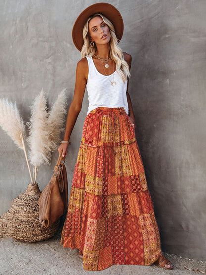 Neu Böhmischen stil rock Europäischen und Amerikanischen lose beiläufige hohe taille 