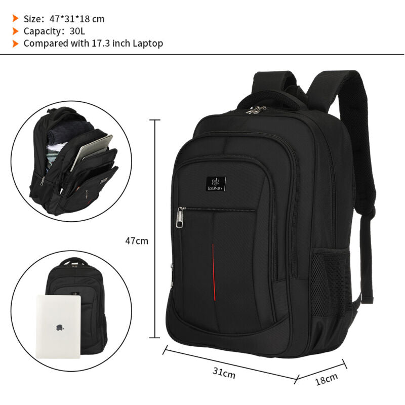 Men's Laptop Backpack Waterproof Anti Theft Rucksack Sport Travel School Bag UK