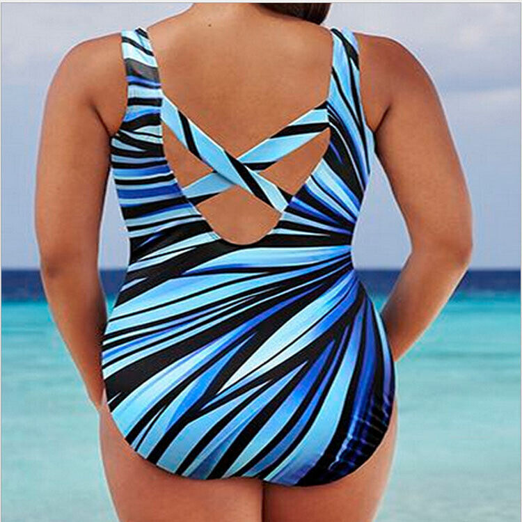 Plus Size Womens Ladies Tummy Control Monokini Bikini Swimming Costume Swimsuit