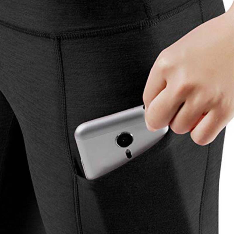 Women High Waist Gym Leggings Pocket Fitness Sports Running Ladies Yoga Pants UK