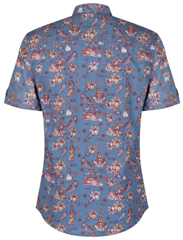 Tokyo Laundry Mens Pure Cotton Short Sleeve Hawaiian Floral Holiday Party Shirts