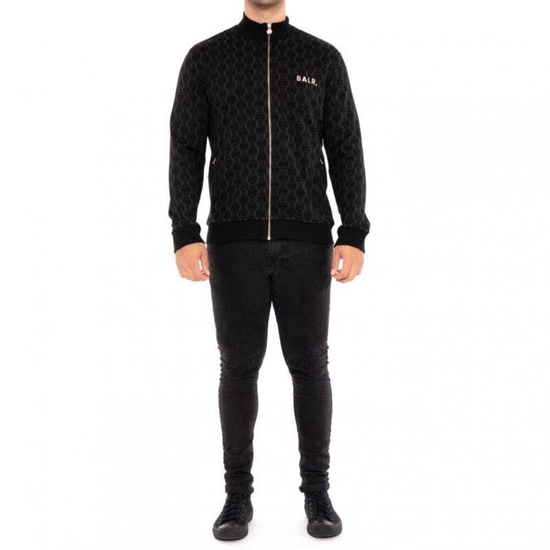 Balr Mens Brooklyn Jacquard Hex Track Jacket (Black)