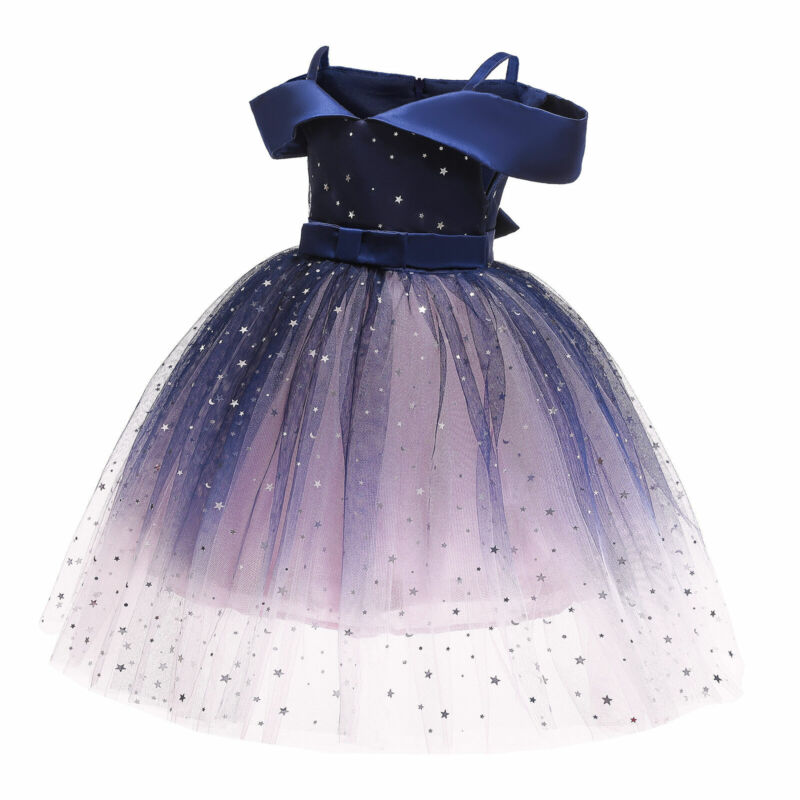 Flower Girls Bridesmaid Dress Baby Kids Party Wedding Lace Bow Princess Dresses