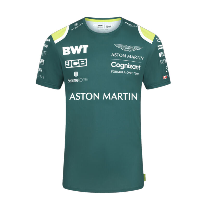 Aston Martin Cognizant F1 Official Team Short Sleeve Round Neck Green Mens