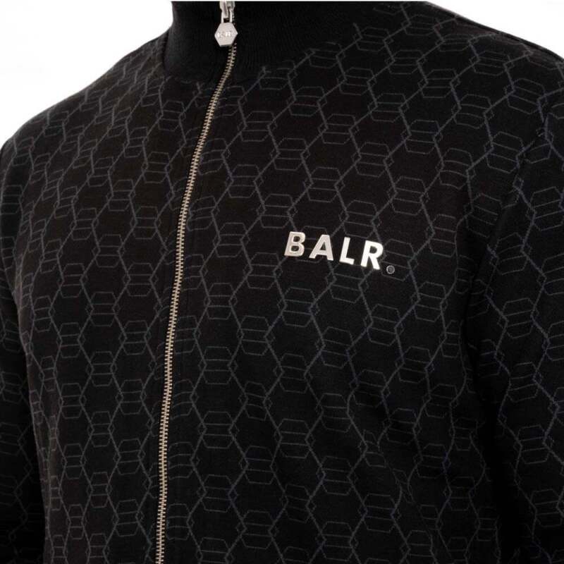 Balr Mens Brooklyn Jacquard Hex Track Jacket (Black)