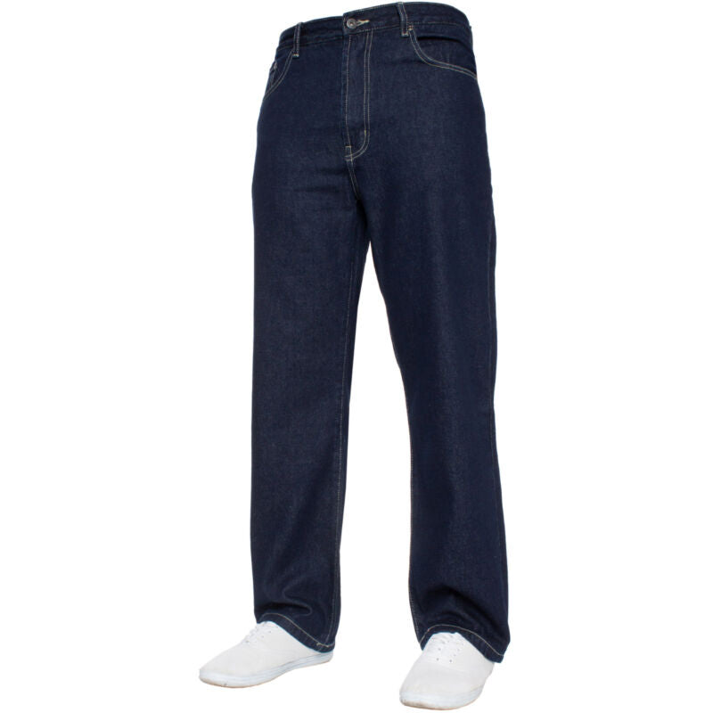 Mens Jeans Straight Leg Regular Fit Heavy Denim Trouser Pants All UK Waist Sizes