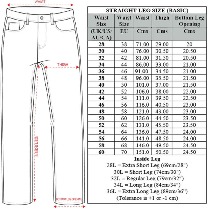 Mens Jeans Straight Leg Regular Fit Heavy Denim Trouser Pants All UK Waist Sizes