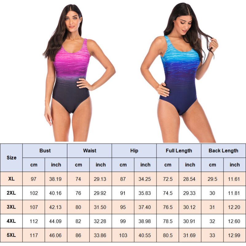 Plus Size Womens Ladies Tummy Control Monokini Bikini Swimming Costume Swimsuit