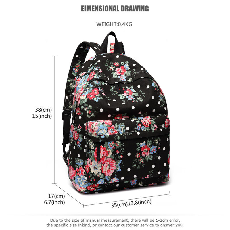 GIRLS BOYS RETRO BACKPACK SCHOOL RUCKSACK LAPTOP/TRAVEL/WORK BAG