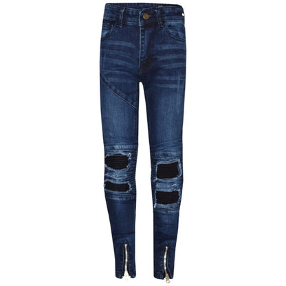 Kids Boys Blue Stretchy Designer's Jeans Ripped Denim Skinny Pants Trousers 5-13