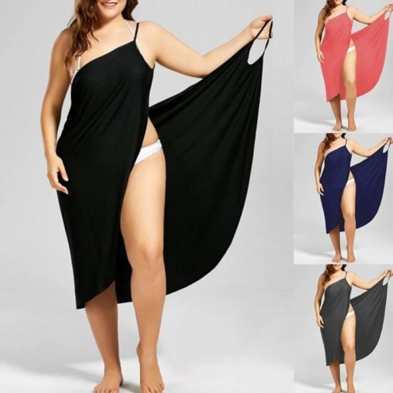 Women Bikini Cover Up Swim Beachwear Long Maxi Wrap Sarong Beach Dress Plus Size