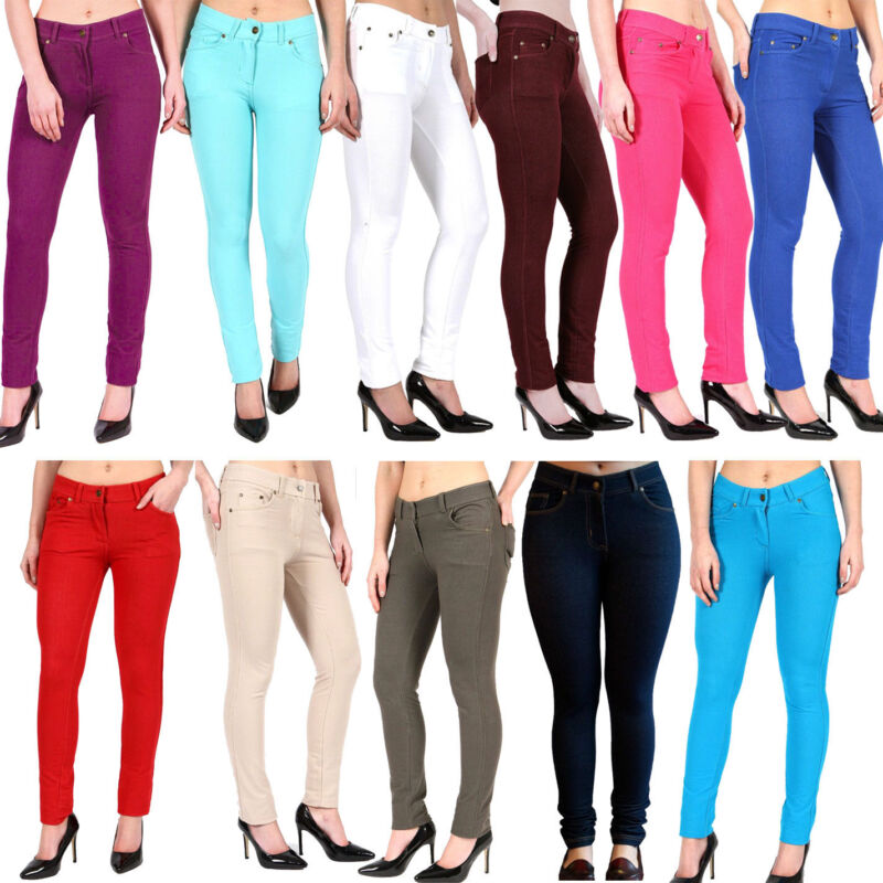 Ladies Women Skinny Stretch Jeggings Pants Plus Size Jeans Pockets UK 8-26 Size