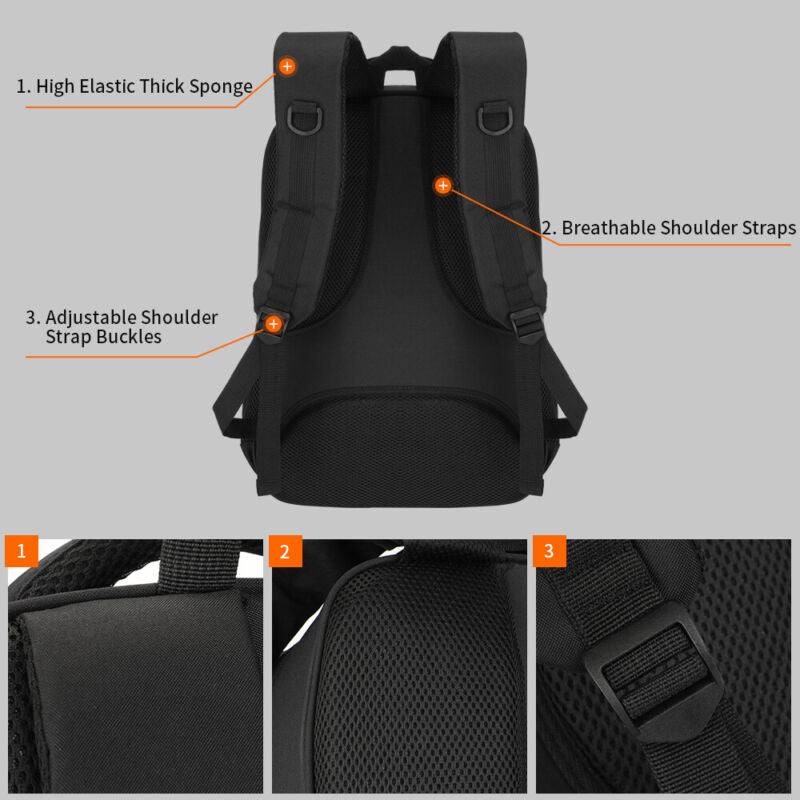 Men's Laptop Backpack Waterproof Anti Theft Rucksack Sport Travel School Bag UK