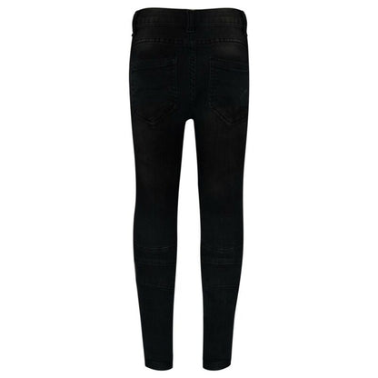 Kids Boys Jet Black Stretchy Jeans Designer's Ripped Skinny Denim Pants Trousers