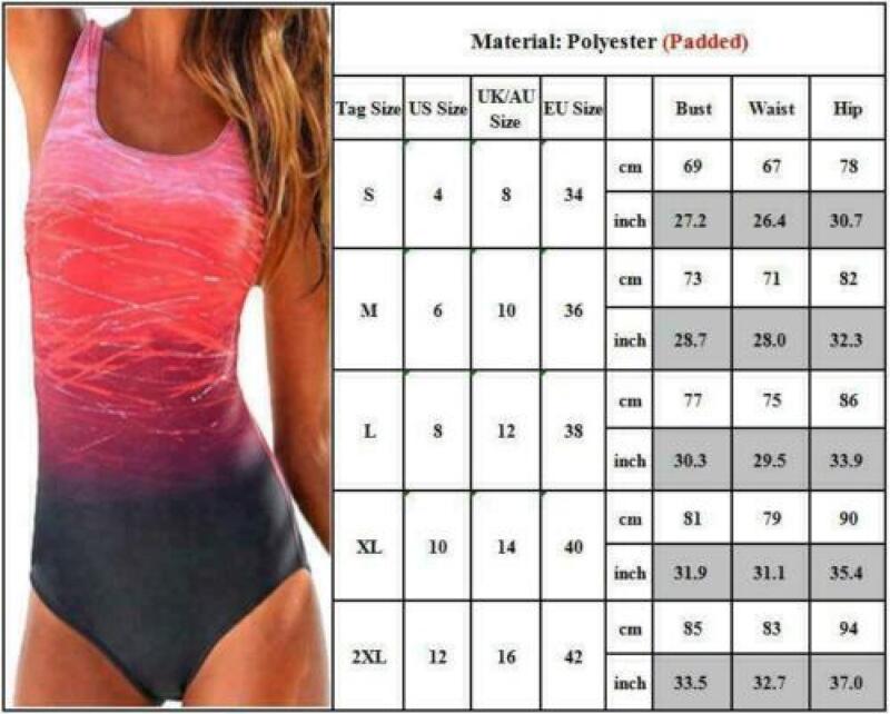 Women Ladies Tummy Control Monokini One Piece Swimwear Swimsuit Swimming Costume