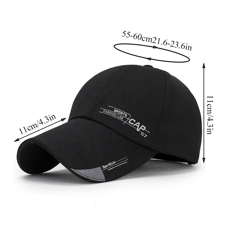 Baseball Caps Hat Mens Women Black sports Cap Adjustable Casual Summer Hats ~