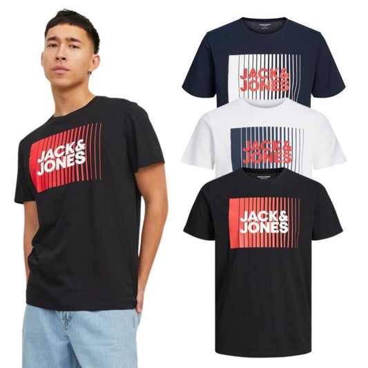 Mens Jack & Jones Designer Crew Neck T-shirts Short Sleeve Casual Tee Top