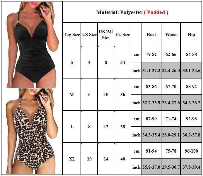 Womens One Piece Tummy Control Costume Monokini Swimming Swimsuit Swimwear UK