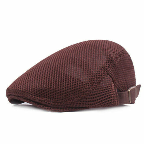 Men Mesh Hat Flat Cap Golf Driving Breathable outdoor CabbieHighQuality Newsboy