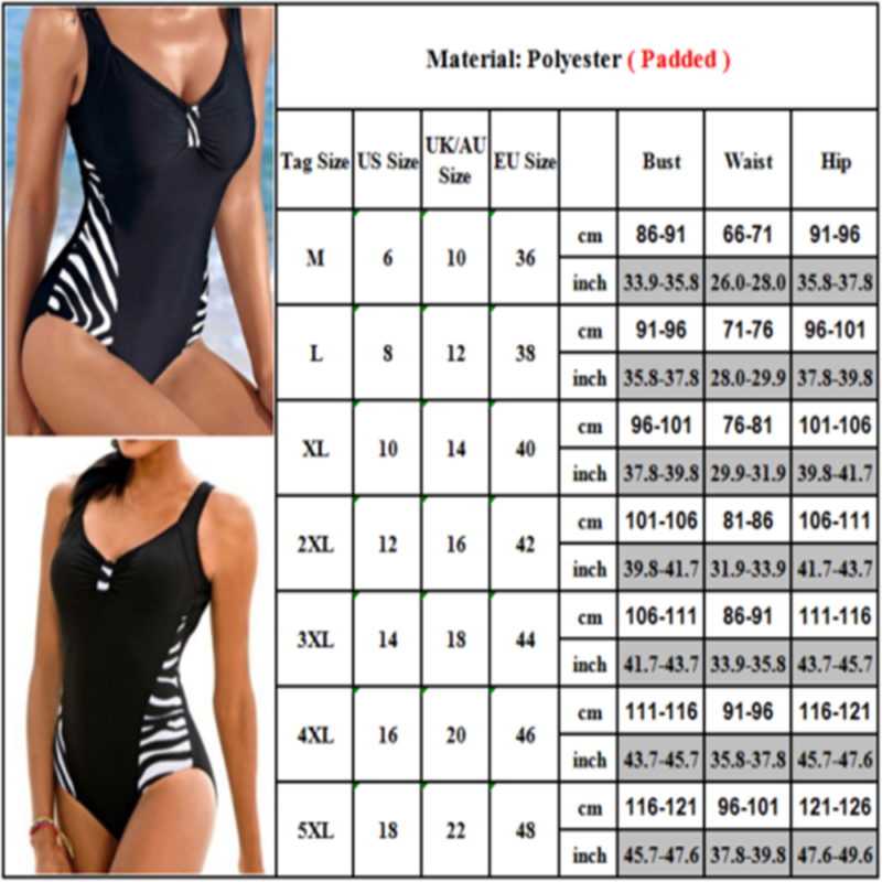 Lady Plus Size Swimming Monokini Swimsuit Bikini Swimwear Control Tummy Costume+