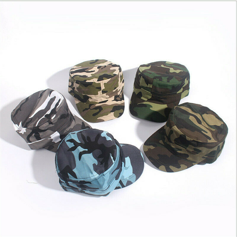 Mens Womens Camouflage Army Hat Camo Military Cadet Combat Fishing-Baseball-Cap