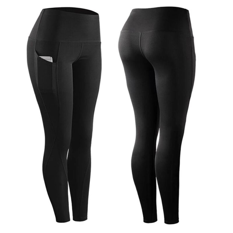 Women High Waist Gym Leggings Pocket Fitness Sports Running Ladies Yoga Pants UK