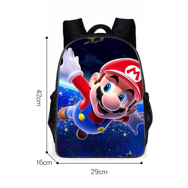 Super Mario Kids Backpack Boys Girls' Cartoon School Bag Casual Travel Rucksack