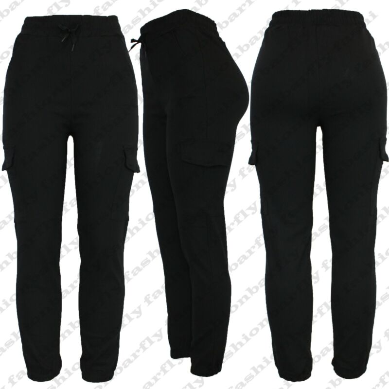 Ladies Combat Cargo Trouser Stretch Elasticated Waist Cotton Blend Cargo Pant