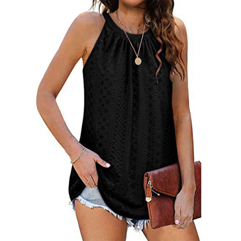 Womens Vest Tops Summer Sleeveless Blouse Ladies Tank Cami Tee T Shirt Plus Size