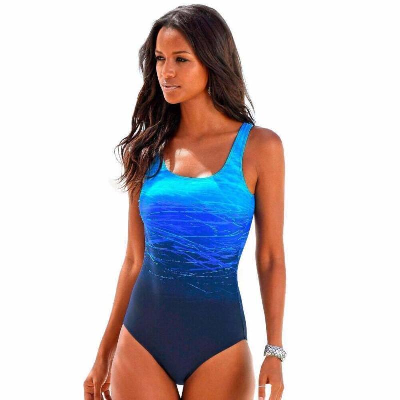 Women Ladies Tummy Control Monokini One Piece Swimwear Swimsuit Swimming Costume