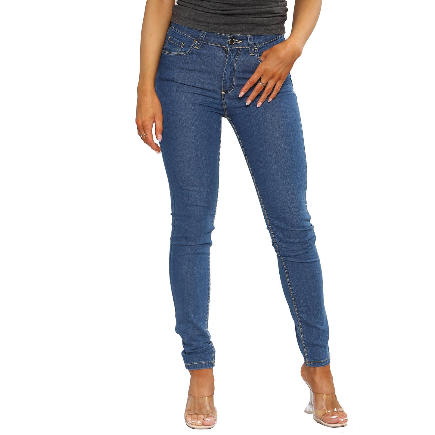 Enzo Womens Skinny Stretch Jeans Ladies New Denim Slim Fit Pants UK Size 8-22