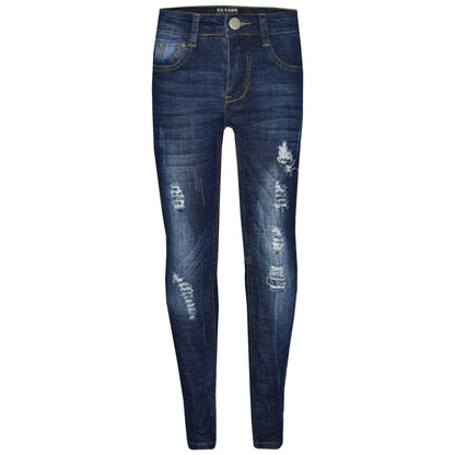 Kinder Jungen Skinny Jeans Denim Zerrissen Dehnbare Hose Neu Alter 3-13 Jahre 